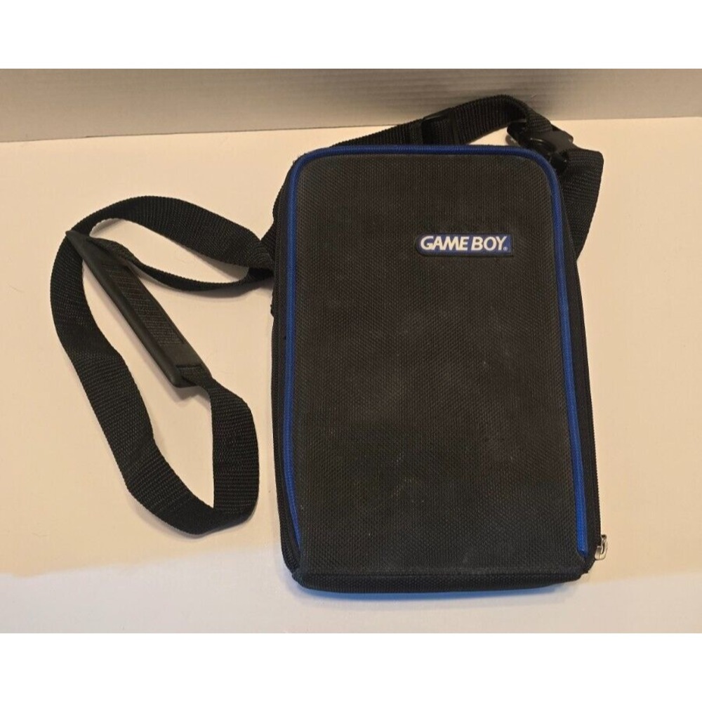 Nintendo Game Boy Carrying Case Travel Bag Blue/Black w/ Organizer Insert CLEAN
